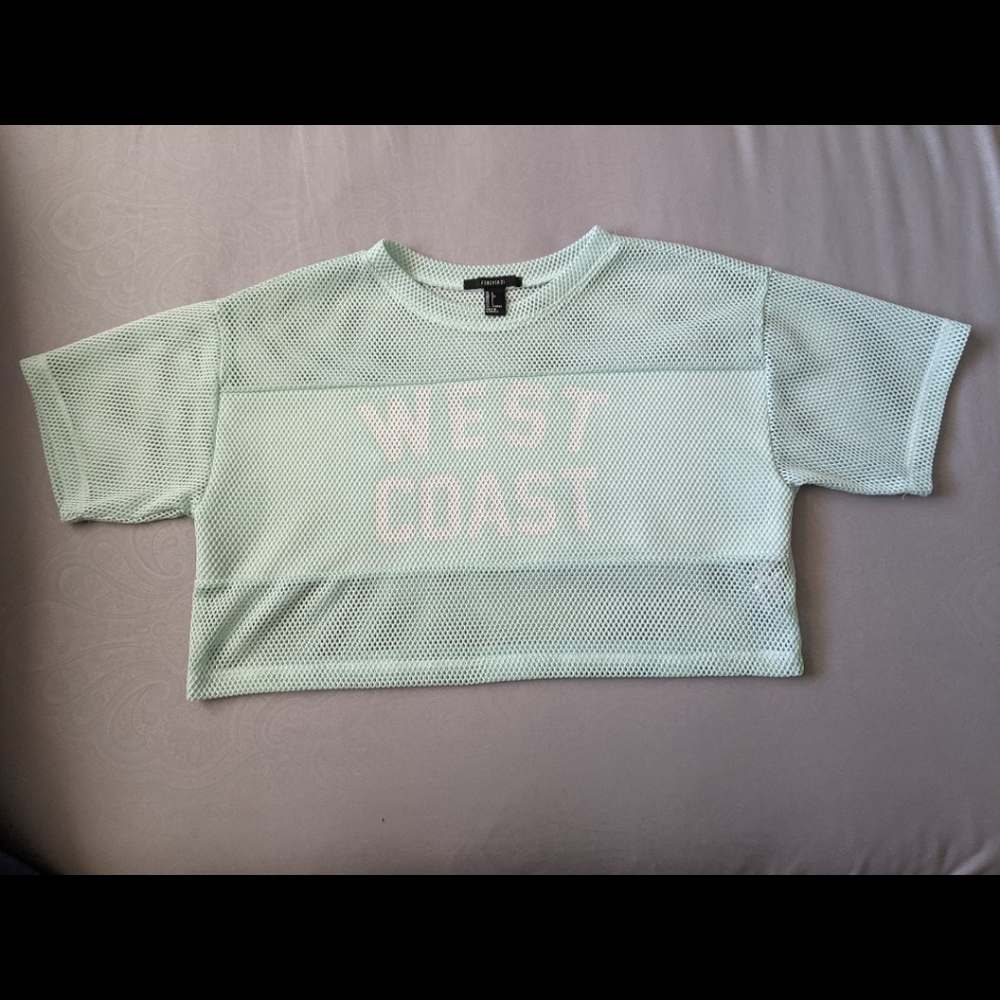 Mont green mesh crop top